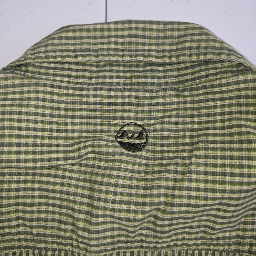 WRANGLER Men's Large Green Black Check Short Sleeve Fishing Shirt -1084 - Picture 6 of 8
